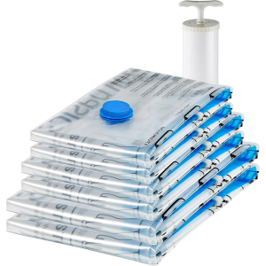 Amazon Basics 6-Pack Vacuum Zipper Storage Bags w/Pump