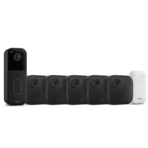 Blink Video Doorbell + Outdoor 4 Wireless Smart Security 5-Cameras w/Sync Module
