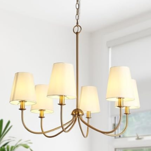 6-Lights Gold Hanging Chandelier