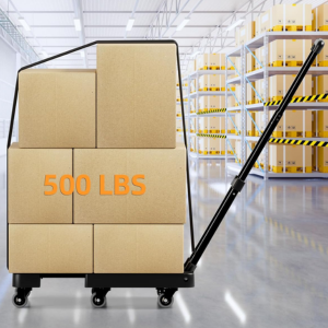 Folding 500 lb. Heavy Duty Dolly Cart w/Wheels & Elastic Ropes