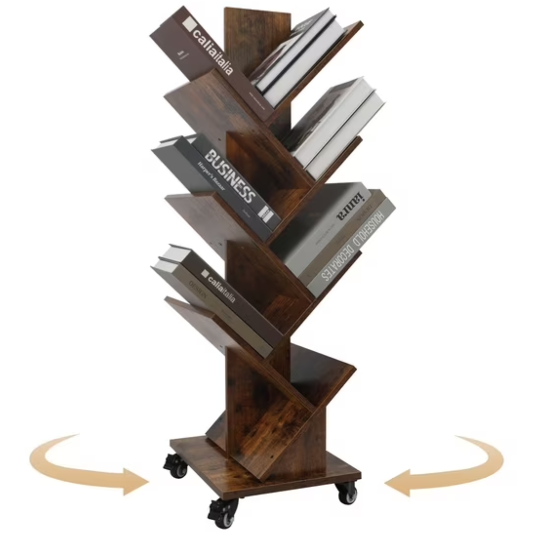 14-Tier Tree Rotating Bookshelf