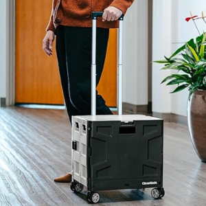 CleverMade Collapsible 35L Rolling Crate w/Lid