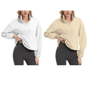 Women's Quarter Zip Cropped Pullover