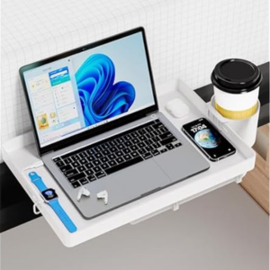 Clip On Bedside Shelf w/Cup Holder