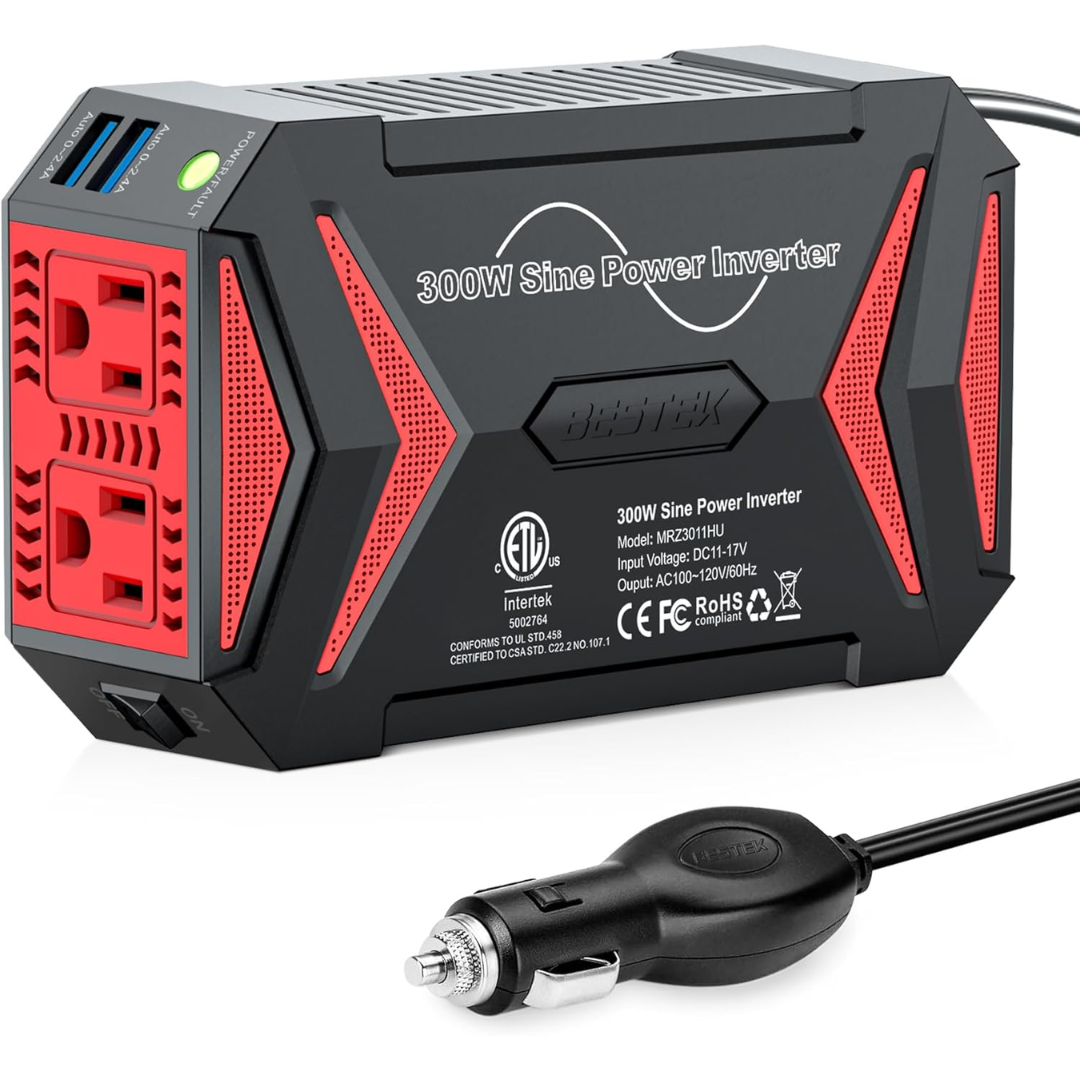 300W Sine Wave Power Inverter w/ USB Ports