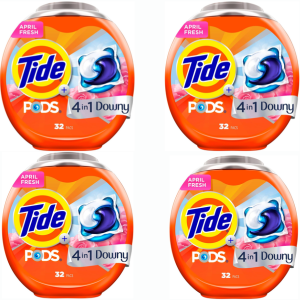 4-Pack Tide PODS Laundry Detergent Pacs