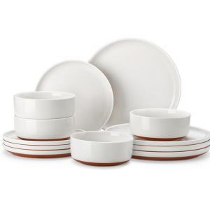 Malacasa 12-Piece Stoneware Plates & Bowls Sets