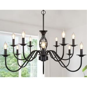 Farmhouse 12-Light Hanging Candle Chandelier