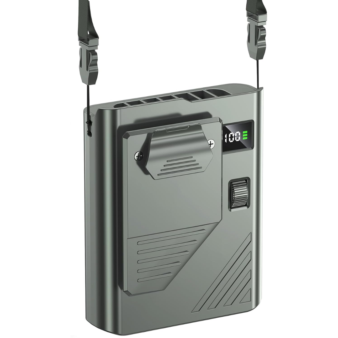Portable 100-Speed Waist & Neck Clip-On Fan