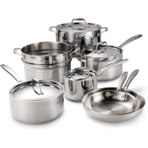 Tramontina 11-Piece Tri-Ply Stainless Steel Cookware Set