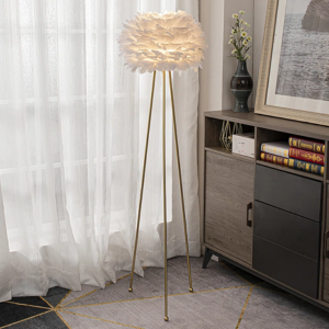 Fluffy Feathers 5' Tripod Floor Lamp