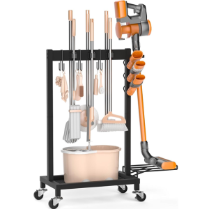 Broom Holder w/Vacuum Stand