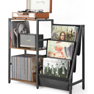 Turntable Stand w/3-Tier Vinyl Record Storage
