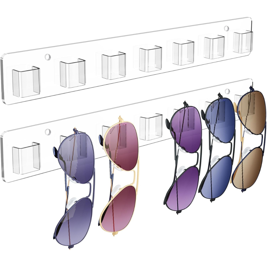 Acrylic 2-Pack Wall Sunglasses Organizer