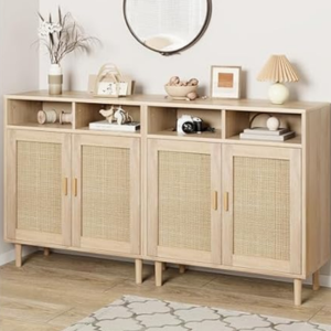 Set of 2 Rattan Sideboard Buffet Cabinet