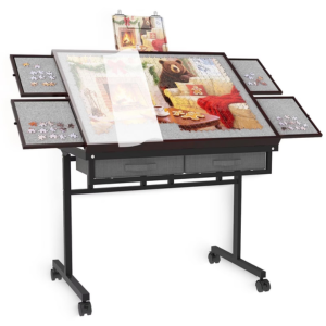 1500-Piece Adjustable Puzzle Table w/Drawers
