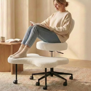 Ergonomic Cross Legged Office Chair w/Footrest