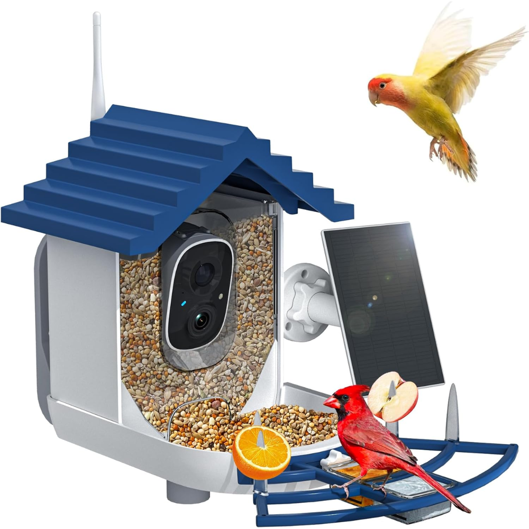 Smart AI Solar Bird Feeder w/Camera