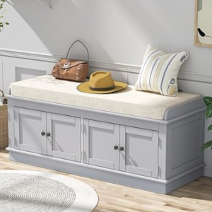 Entryway 4-Door Shoe Storage Bench