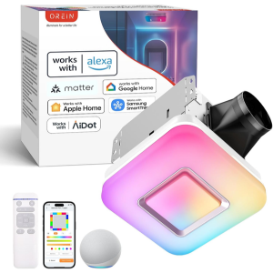 Smart Bathroom Exhaust Fan w/Alexa & Google