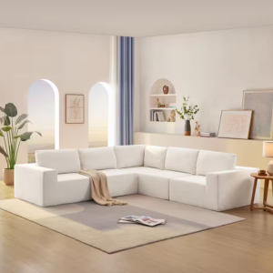 Upholstered 5-Seat L-Shaped Sectional Sofa
