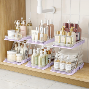 3-Pack 2-Tier Bathroom Organizer