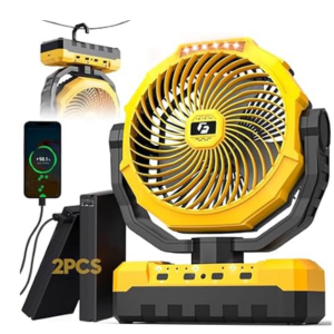 Portable 24000mAh Camping Fan w/Remote & LED