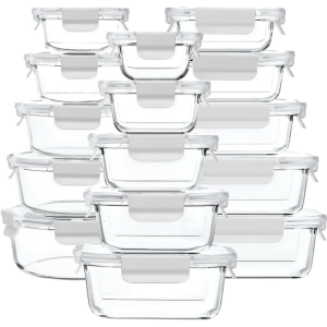30-Piece Glass Food Container Set