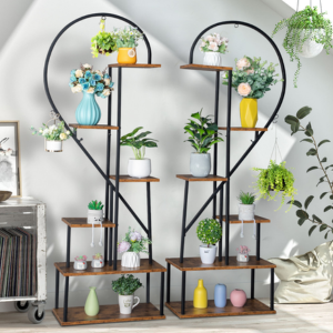 2-Pack 6-Tier Heart Shape Indoor Plant Rack