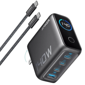 4-Port Anker USB-C 140W Max GaN Touch Laptop Charger