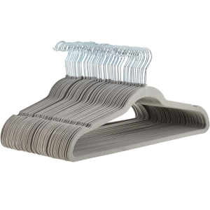 Amazon Basics 50-Piece Velvet Non Slip Clothes Hangers