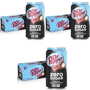Dr Pepper 36-Pack Zero Sugar Creamy Coconut Soda