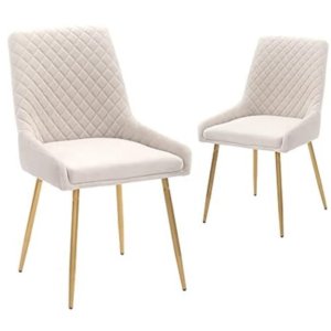 2-Pack Mid-Century Velvet Upholstered Dining Chairs