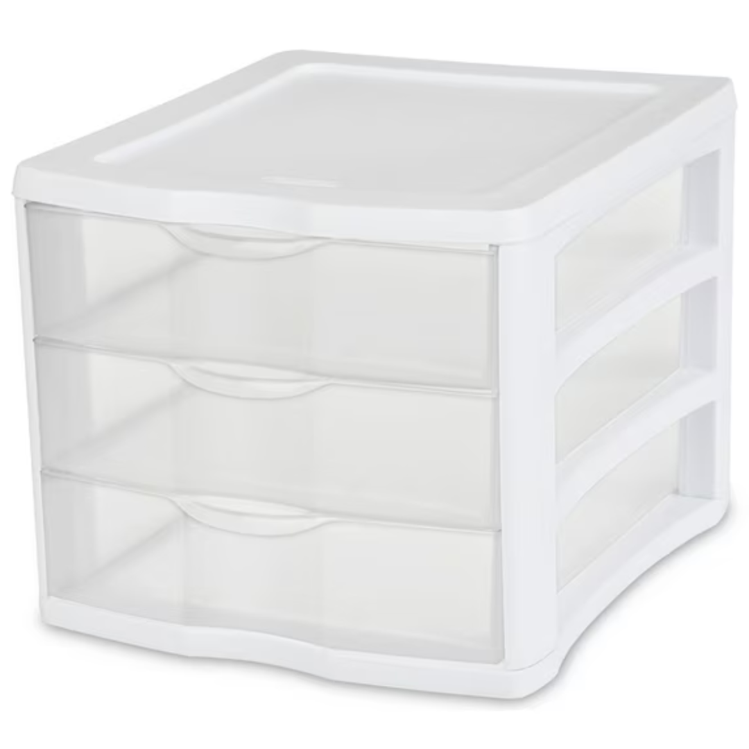 Sterilite 3-Drawer Clear Countertop Unit