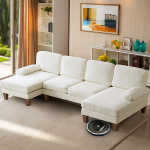 Ktaxon 4-Seat Chenille U-Shaped Sectional Sofa