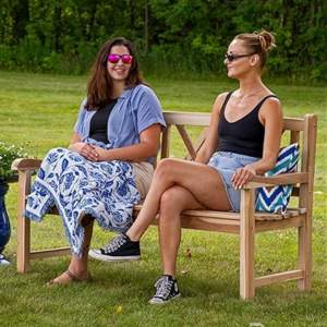 Wood 2-Person Outdoor Bench