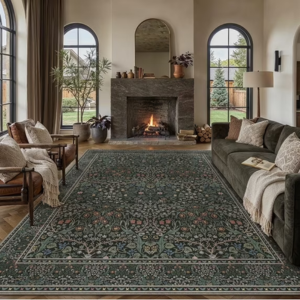 Non-Slip 8'x10' Vintage Floral Area Rug