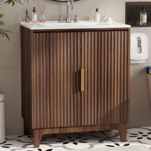 Fluted 30'' Bathroom Vanity Cabinet