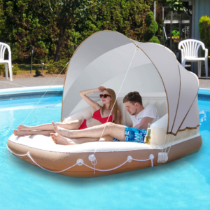 Costway Canopy Inflatable Pool Float