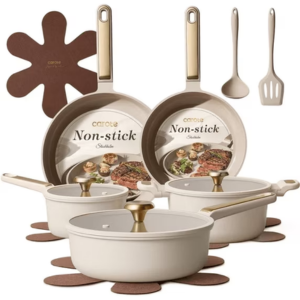 Carote 14-Piece Ceramic Nonstick Cookware Set