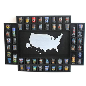 Wood US Map Shot Display Frame w/52 Slots