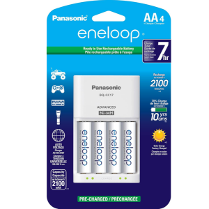 Panasonic Eneloop 4-Pack AA Batteries & Charger