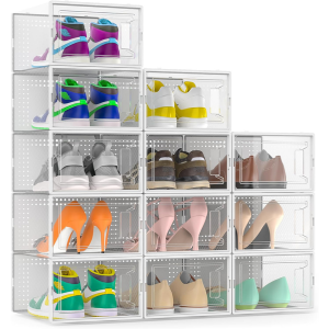 12-Pack Stackable Shoe Storage Organizer
