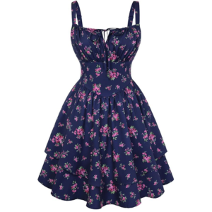 Scarlet Darkness Floral Mini Corset Dress