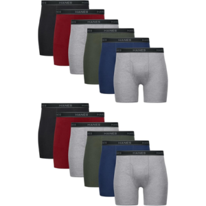 Hanes 12-Pack Men's Underwear Boxer Briefs