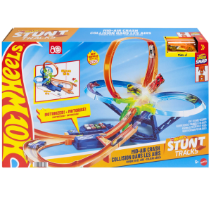 Hot Wheels Stunt Tracks Playset w/Car & Booster