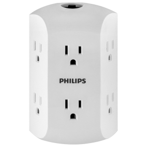 Philips 6-Outlet Adapter w/Resettable Circuit Breaker