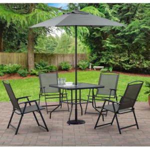 Mainstays 6-Piece Steel Patio Dining Set w/Umbrella