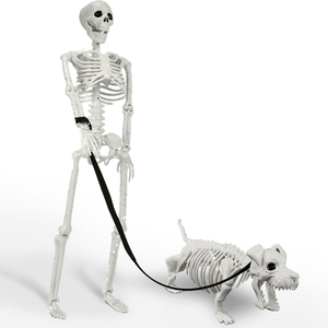 Lighted Human & Dog Skeleton Halloween Decorations