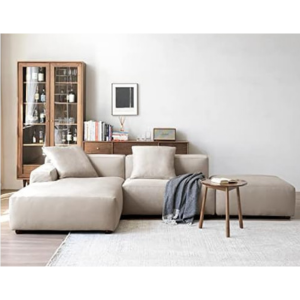 L-Shape Upholstered 3-Seat Sectional Sofa Set